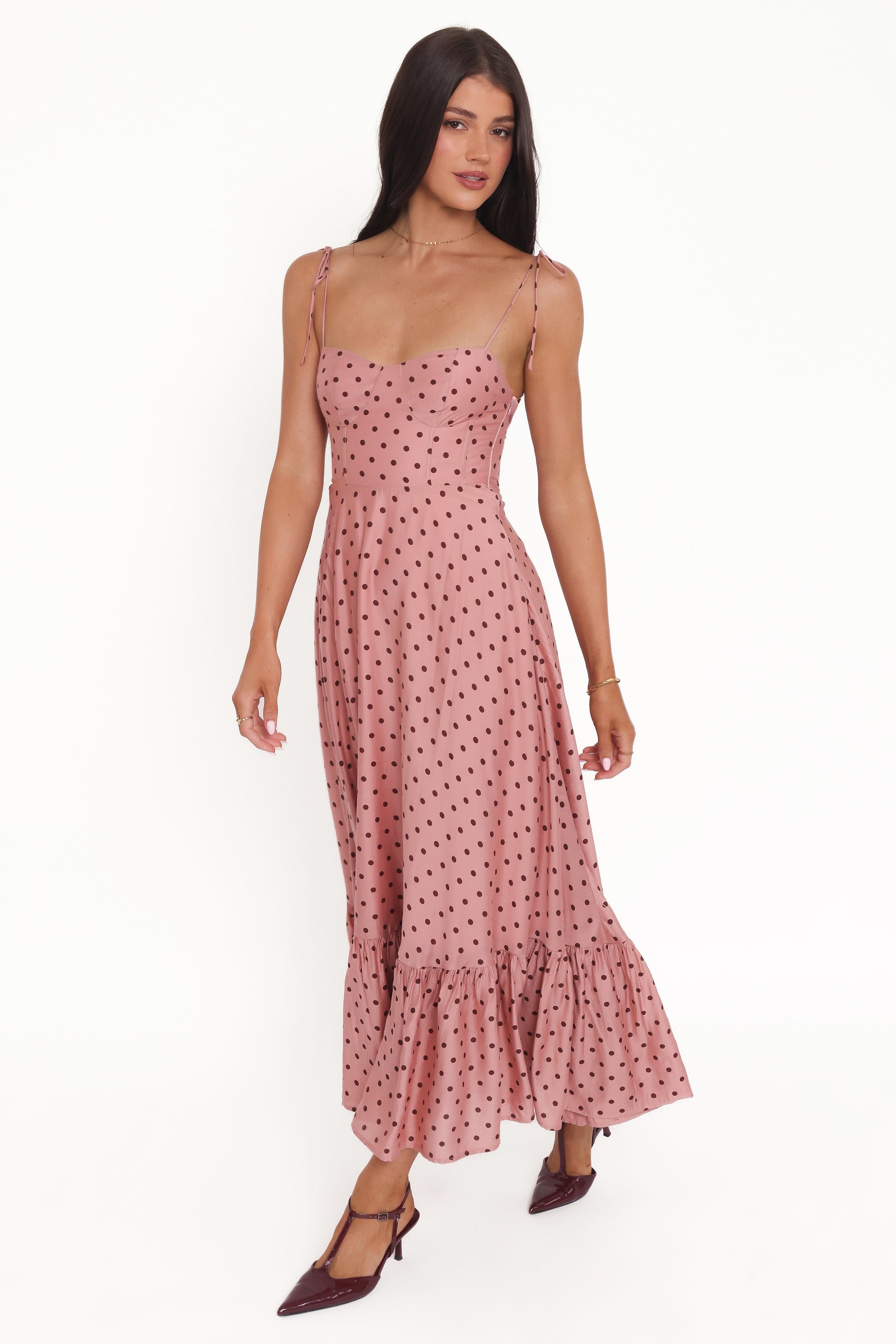 Ayana Midi Dress - Pink Polka Dot | Petal & Pup USA Ayana Midi Dress - Pink Polka Dot | Petal & Pup USA