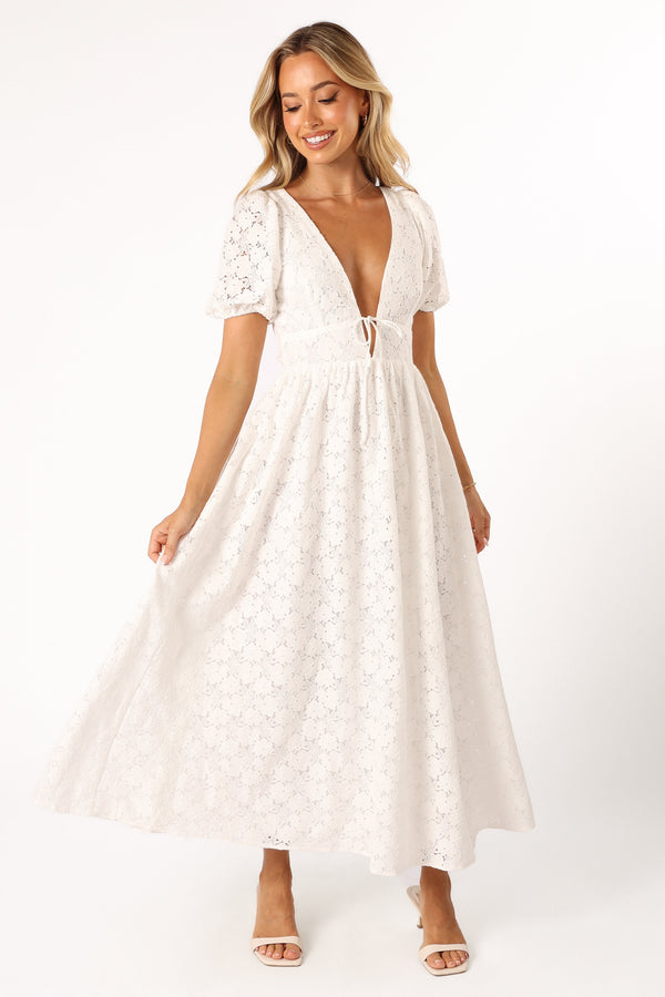 Petal and Pup USA DRESSES Ayden Midi Dress - White