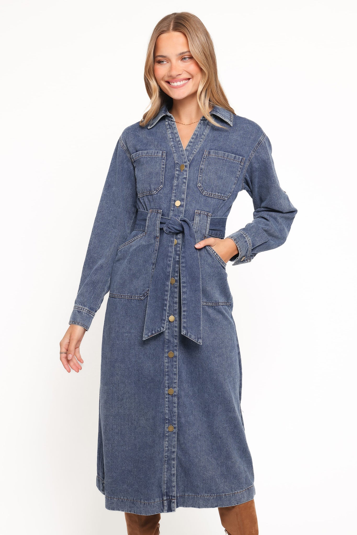 Ballina Long Sleeve Midi Dress