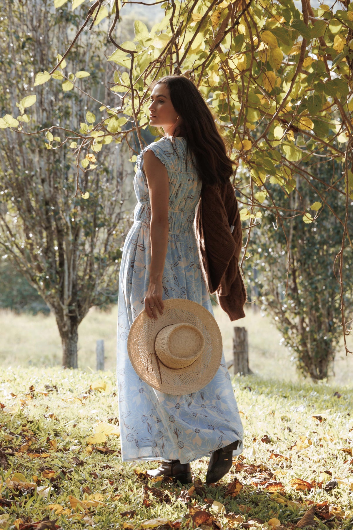 Petal and Pup USA DRESSES Bancroft Maxi Dress - Blue Flannel Floral