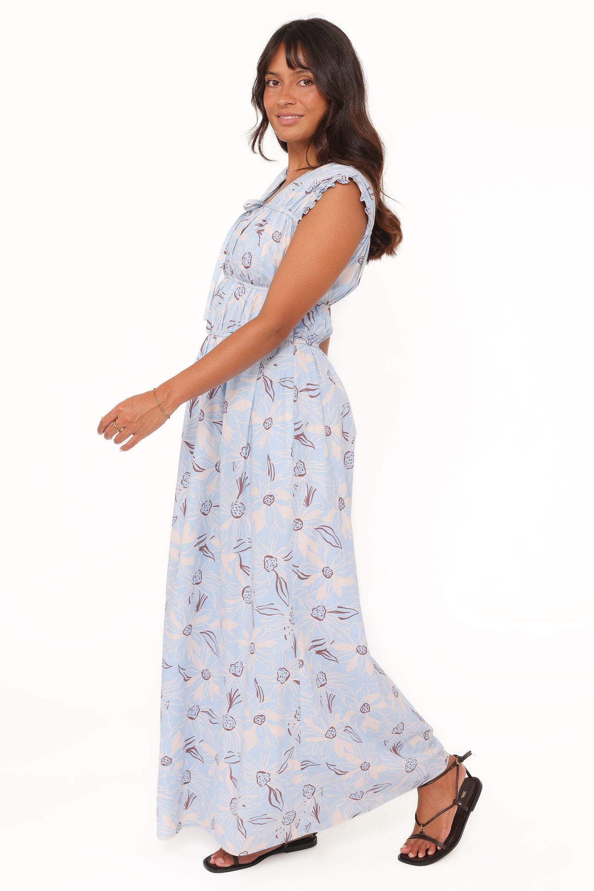 Petal and Pup USA DRESSES Bancroft Maxi Dress - Blue Flannel Floral