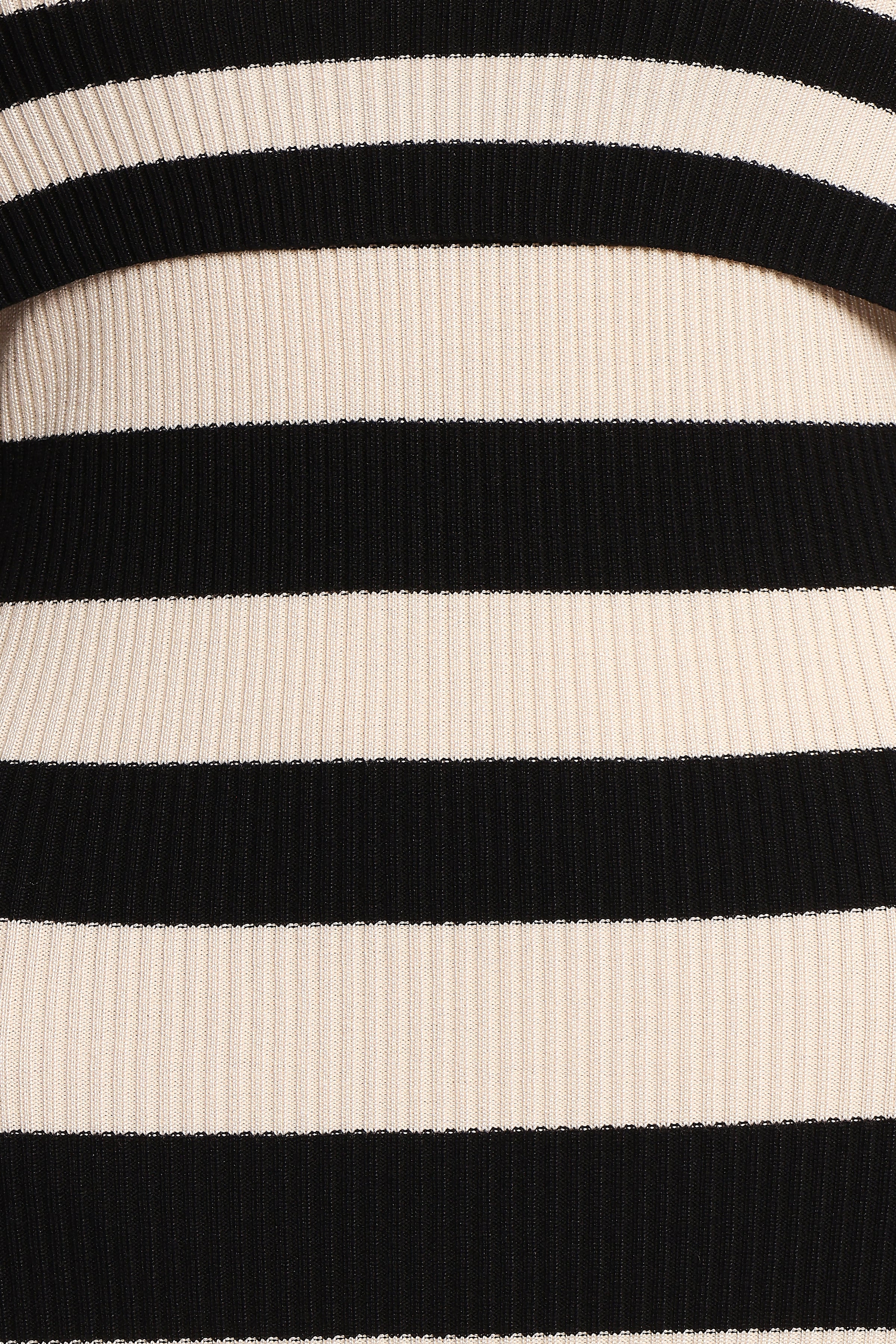 Petal and Pup USA DRESSES Banks Off Shoulder Knit Dress - Black Cream Stripe