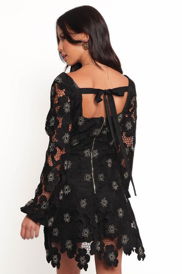 Petal and Pup USA DRESSES Bardley Long Sleeve Mini Dress - Black