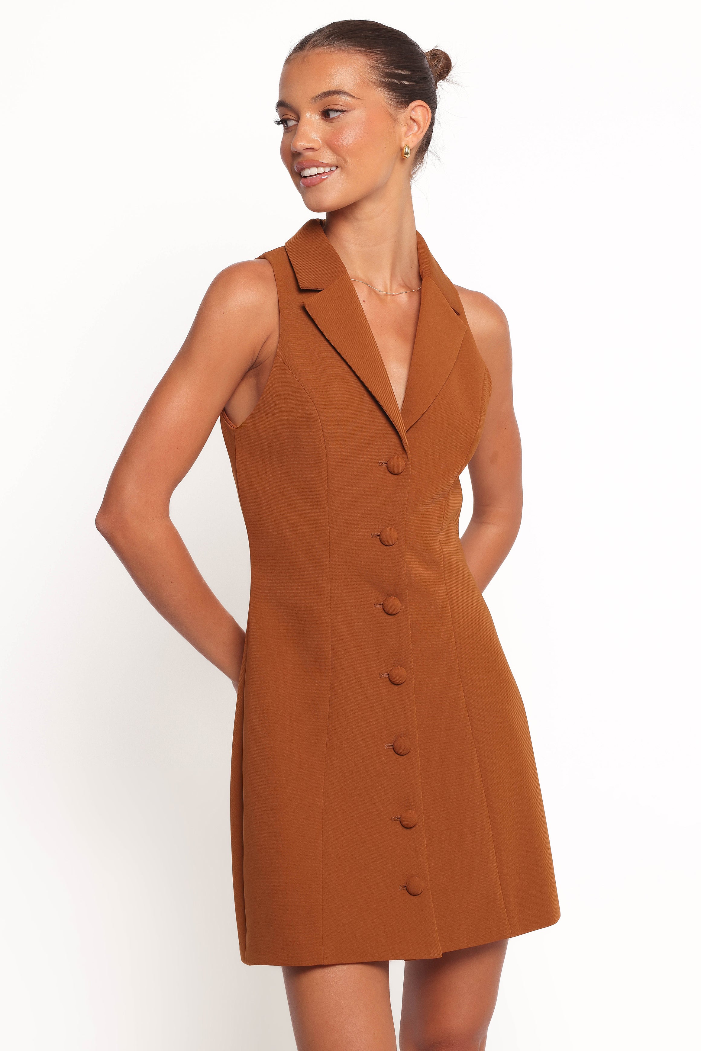 Petal and Pup USA DRESSES Barrett Mini Dress - Brown (Hold for Rack)