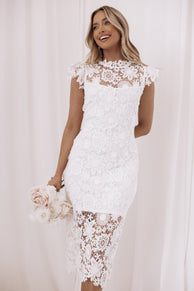 Petal and Pup USA DRESSES Becca Midi Dress - White