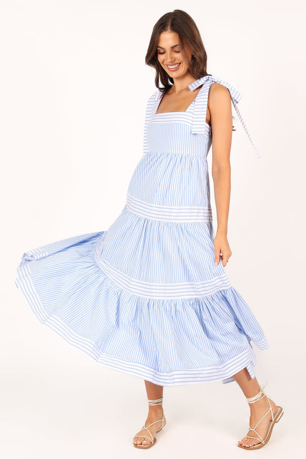 Petal and Pup USA DRESSES Bella Maxi Dress - Blue Stripe