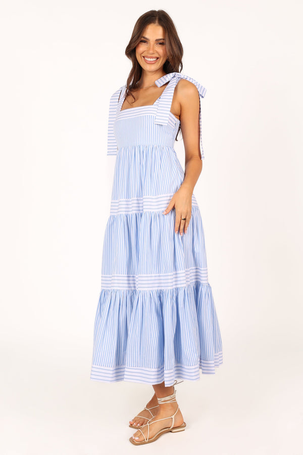 Petal and Pup USA DRESSES Bella Maxi Dress - Blue Stripe