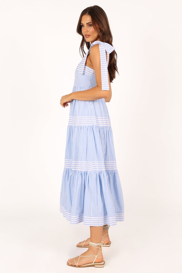 Petal and Pup USA DRESSES Bella Maxi Dress - Blue Stripe