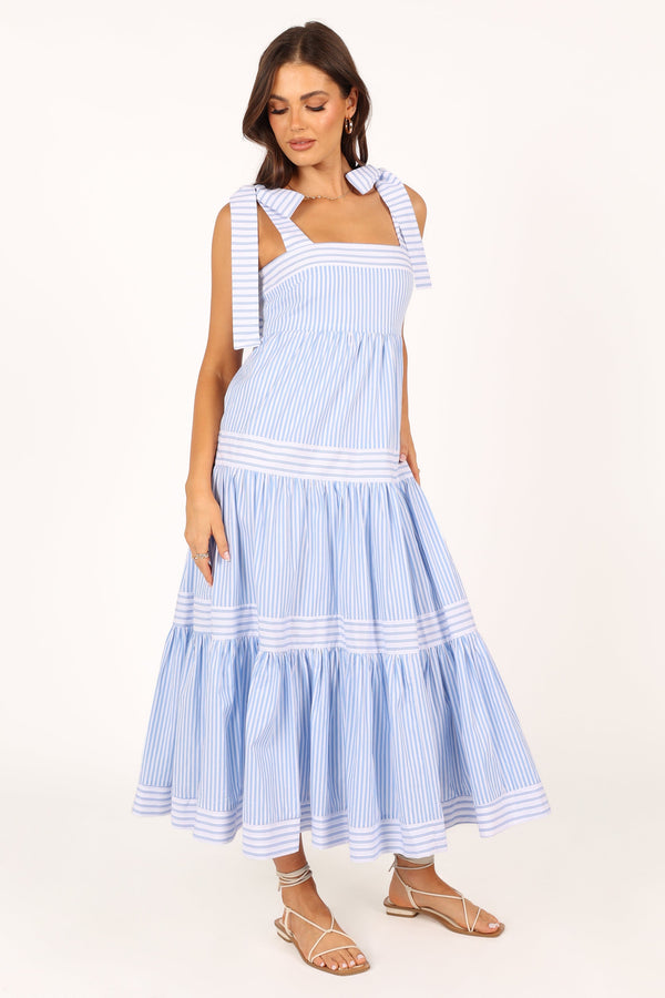 Petal and Pup USA DRESSES Bella Maxi Dress - Blue Stripe