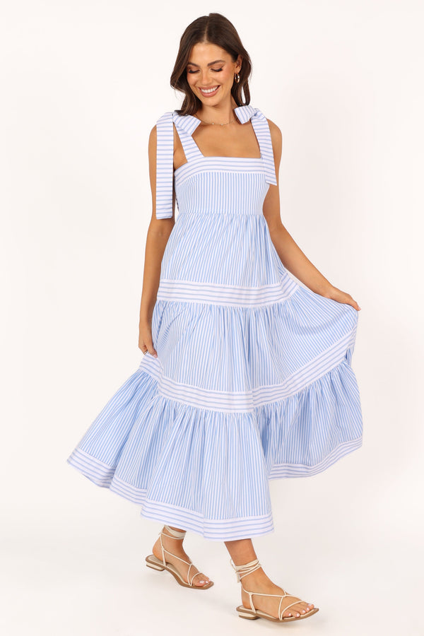 Petal and Pup USA DRESSES Bella Maxi Dress - Blue Stripe