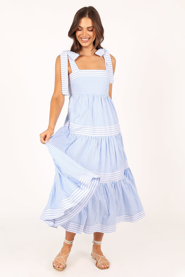 Petal and Pup USA DRESSES Bella Maxi Dress - Blue Stripe