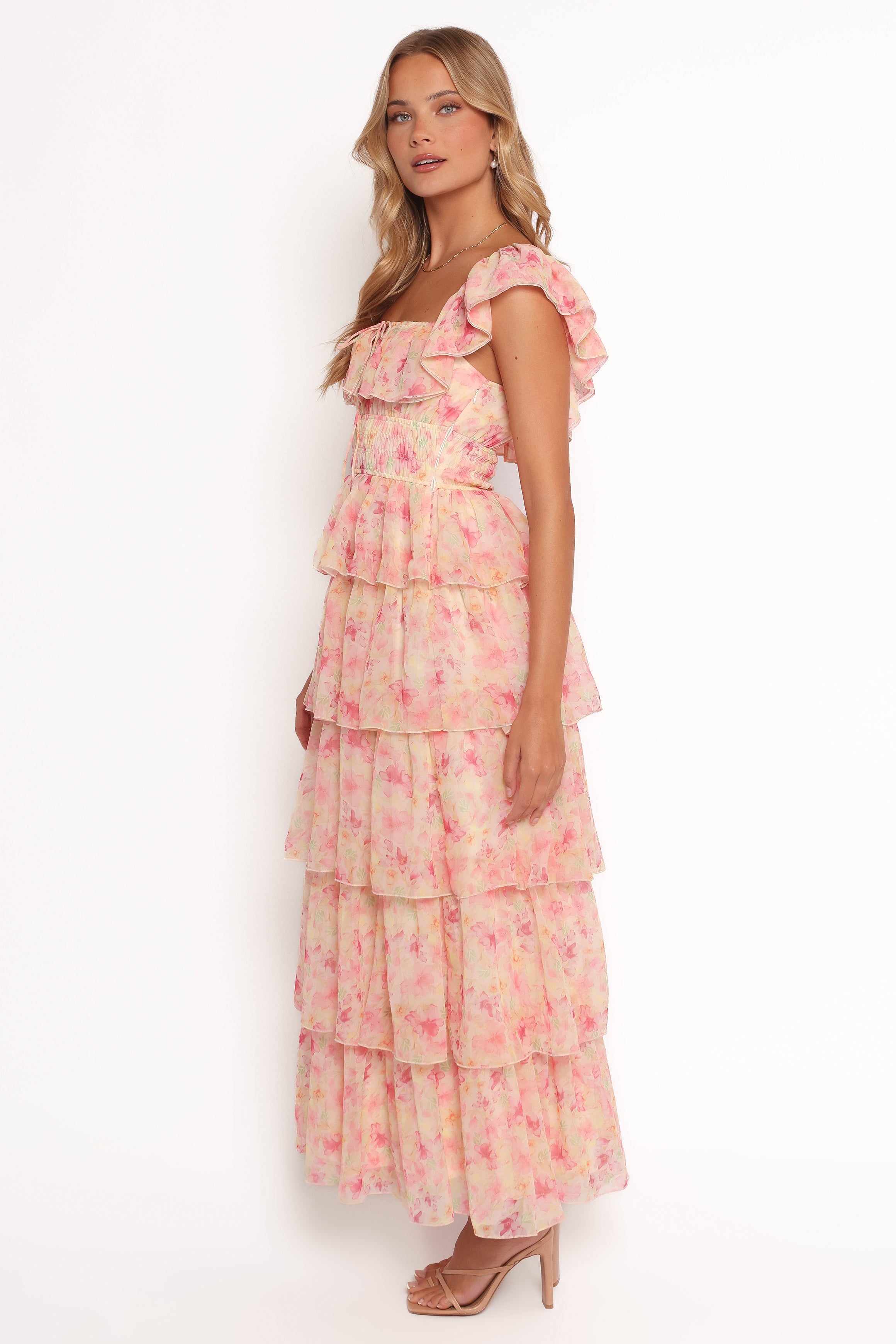 Petal and Pup USA DRESSES Belle Maxi Dress - Pink Floral