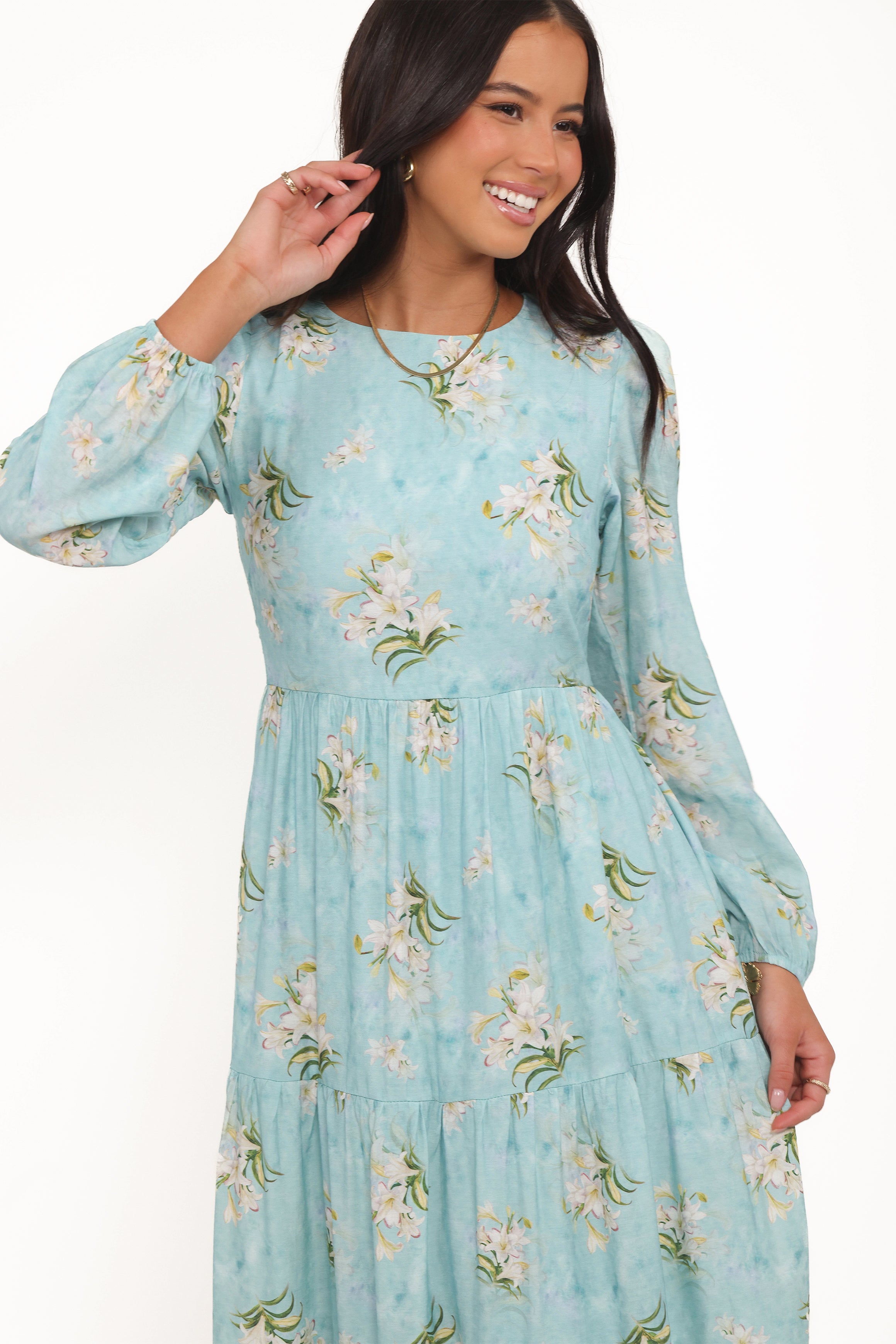 Petal and Pup USA DRESSES Bernice Maxi Dress - Blue Floral