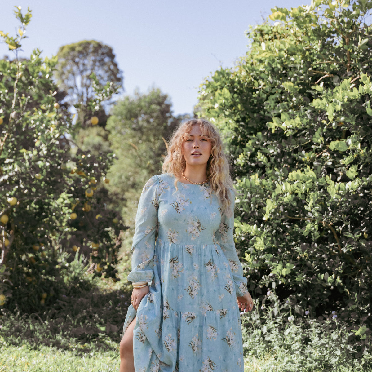 green emerald velvet dress Baltic Born Womens Kamila Tulle Maxi Dress | Navy Abstract Floral