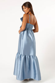 Petal and Pup USA DRESSES Betina Bow Front Maxi Dress - Blue