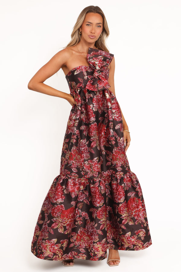 naira floral pleated maxi dress Naira Pleated Maxi Dress