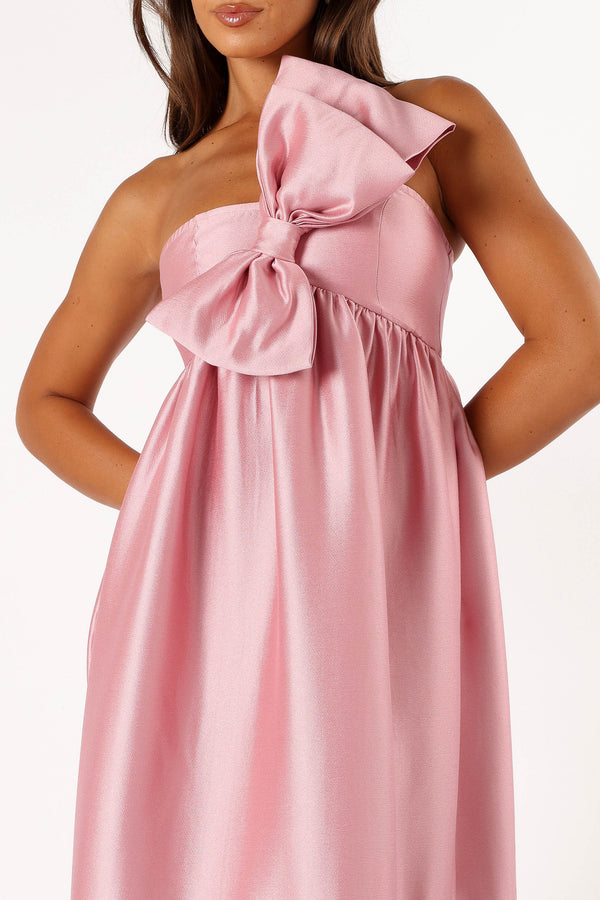 Petal and Pup USA DRESSES Betina Bow Front Maxi Dress - Dusty Rose