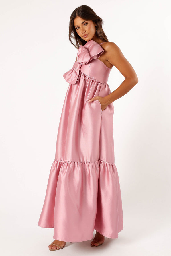 Petal and Pup USA DRESSES Betina Bow Front Maxi Dress - Dusty Rose