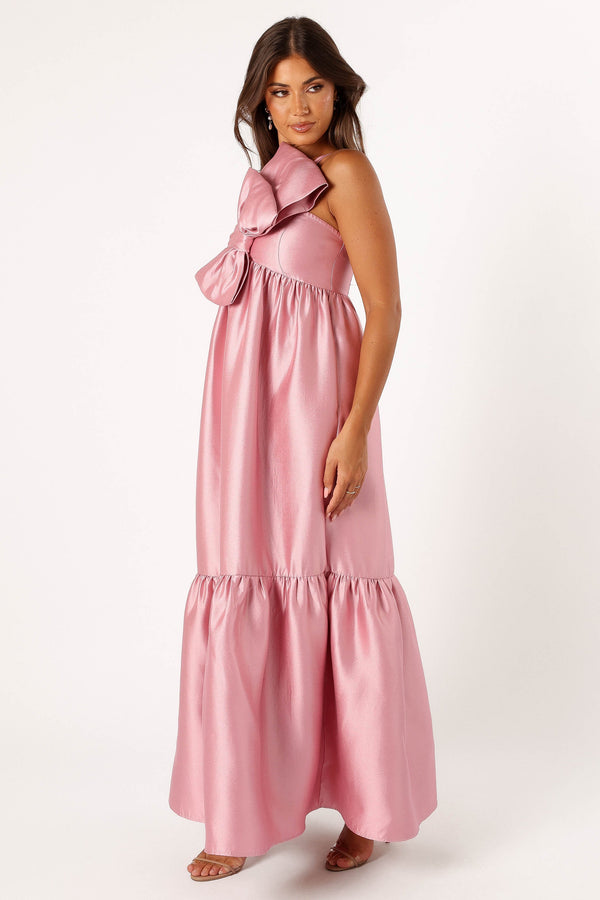 Petal and Pup USA DRESSES Betina Bow Front Maxi Dress - Dusty Rose