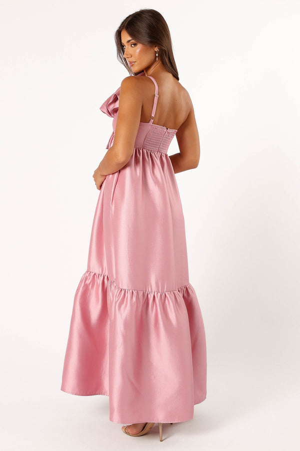 Petal and Pup USA DRESSES Betina Bow Front Maxi Dress - Dusty Rose