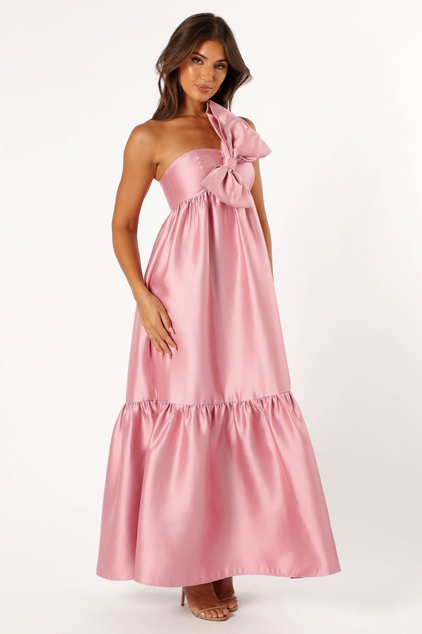 Petal and Pup USA DRESSES Betina Bow Front Maxi Dress - Dusty Rose