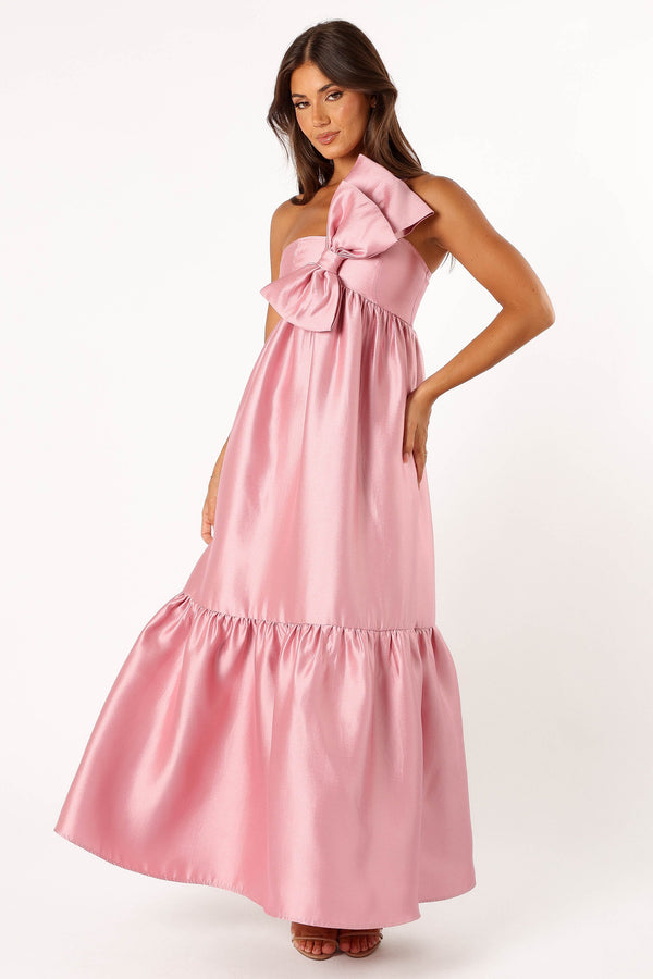 Petal and Pup USA DRESSES Betina Bow Front Maxi Dress - Dusty Rose