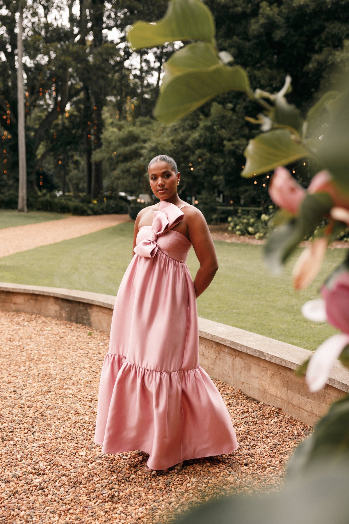 Petal & Pup Women's Betina Bow Front Maxi Dress
