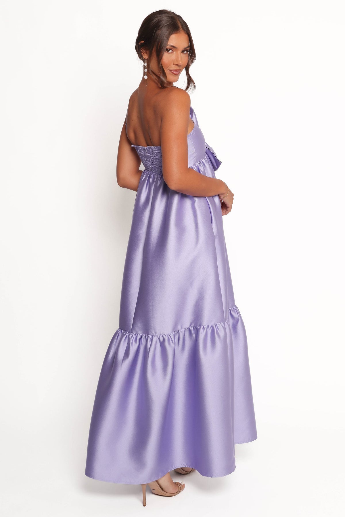 violet maxi dress Petal and Pup Women's Betina Bow Front Maxi Dress
