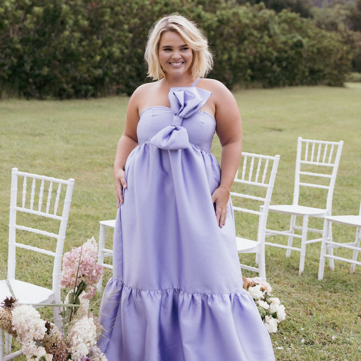 Petal and Pup Women's Betina Bow Front Maxi Dress