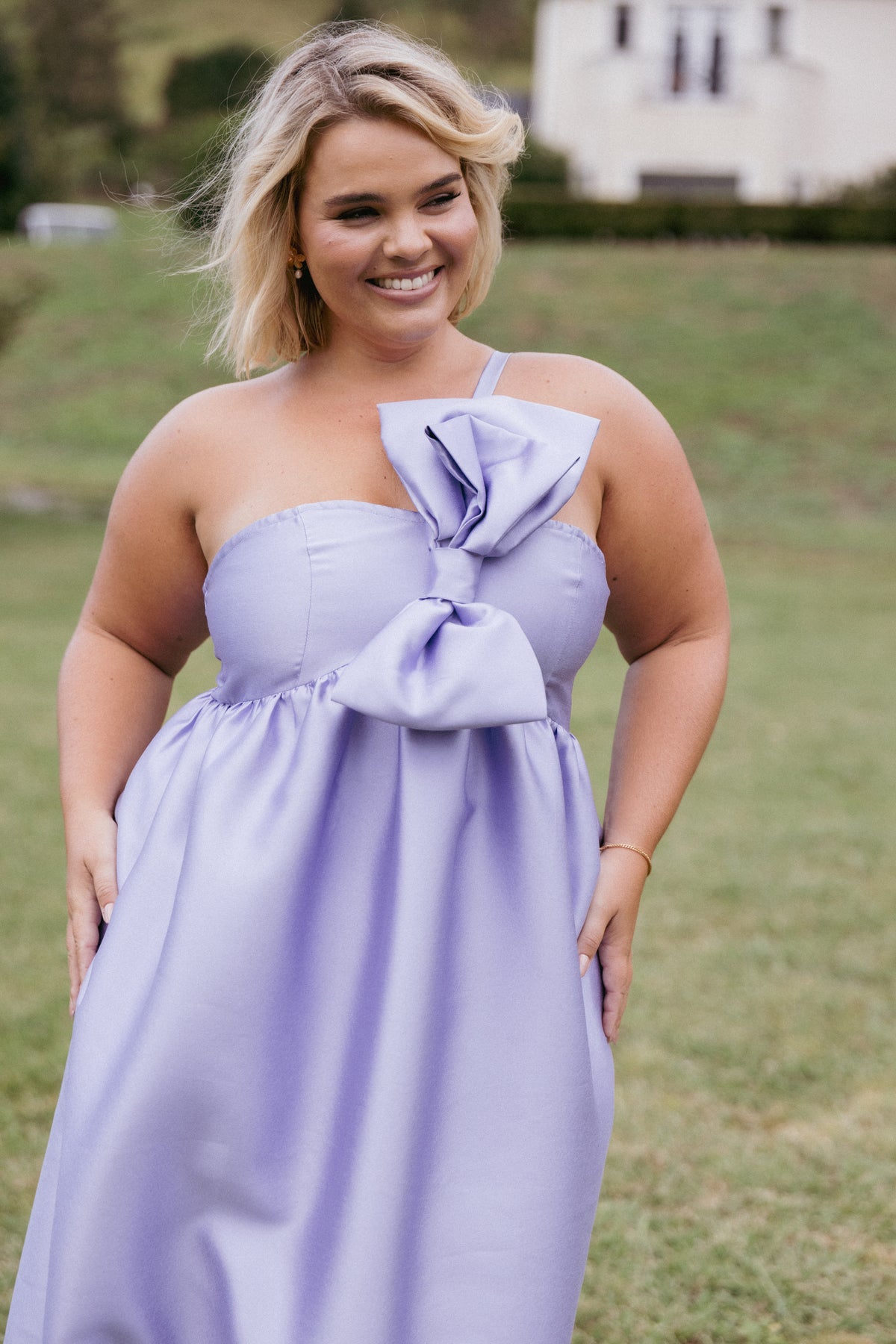 betina bow front maxi dress blue Petal and Pup Women's Betina Bow Front Maxi Dress main image 0