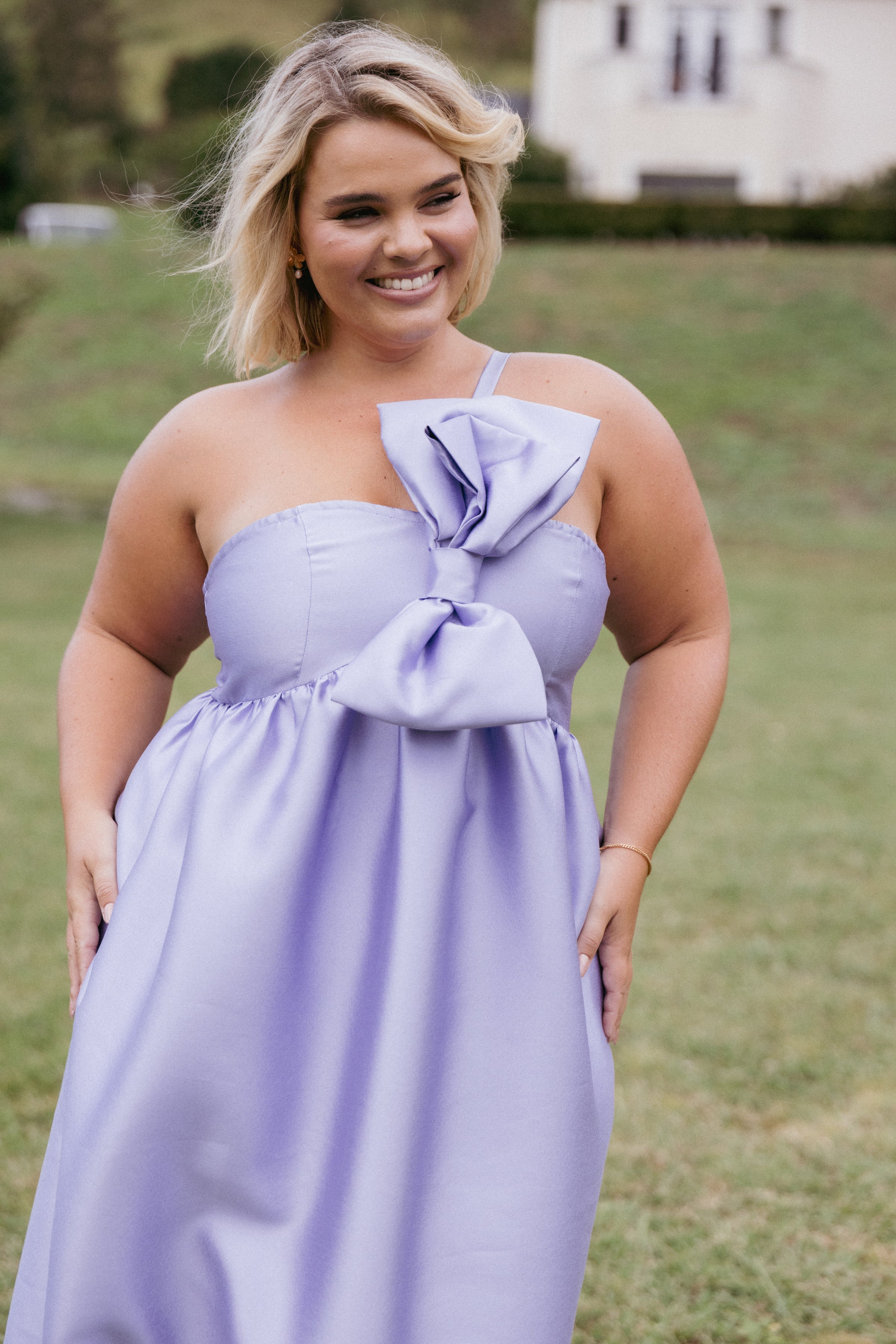 Petal and Pup USA DRESSES Betina Bow Front Maxi Dress - Lilac