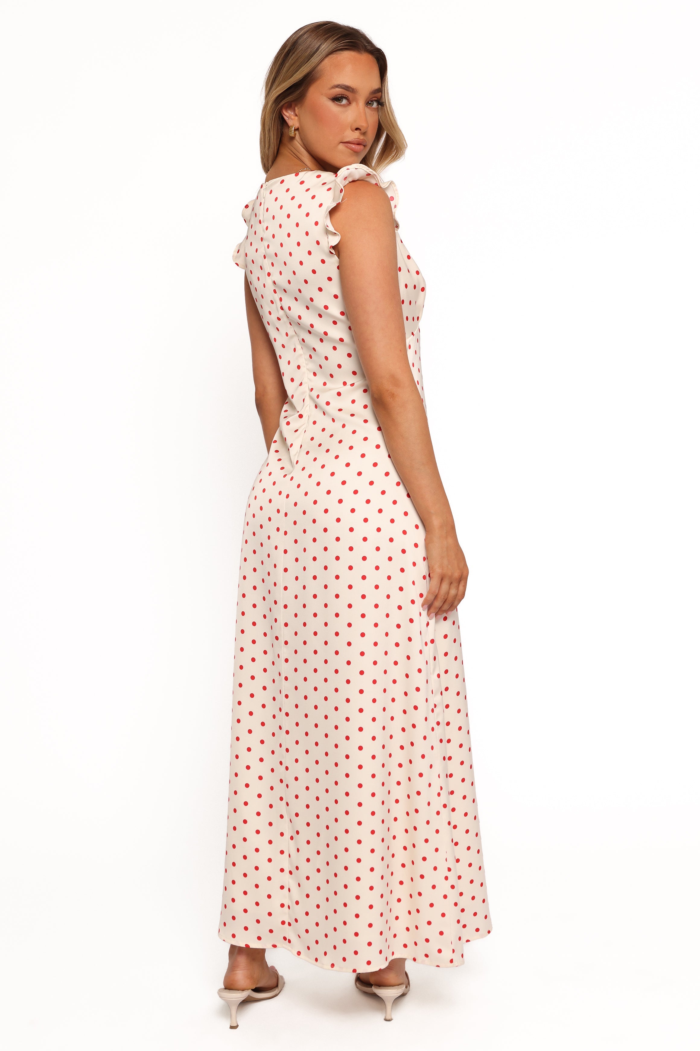 Petal and Pup USA DRESSES Bette Midi Dress - Red Polka Dot
