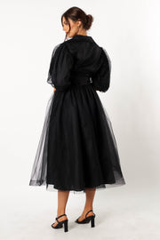 Petal and Pup USA DRESSES Bettie Belted Midi Dress - Black