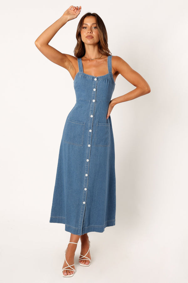 Petal and Pup USA DRESSES Bettie Midi Dress - Denim