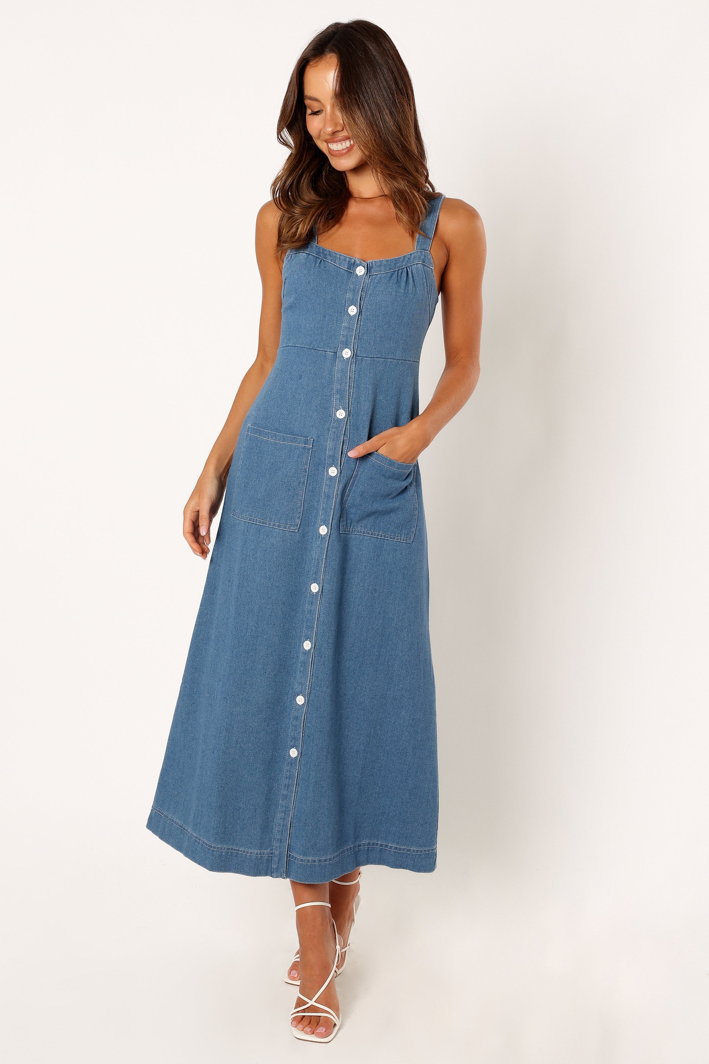 Bettie Midi Dress - Denim | Petal & Pup USA
