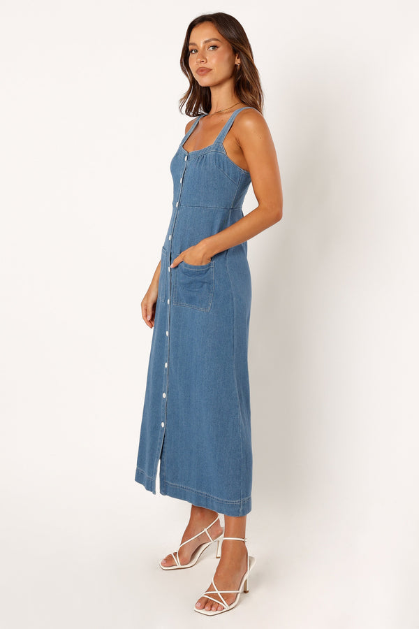 Petal and Pup USA DRESSES Bettie Midi Dress - Denim