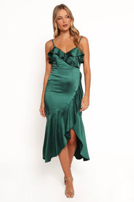 Petal and Pup USA DRESSES Birdie Wrap Dress - Emerald Green