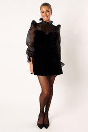 Petal and Pup USA DRESSES Blaire Long Sleeve Mini Dress - Black