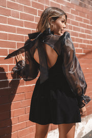 Petal and Pup USA DRESSES Blaire Long Sleeve Mini Dress - Black