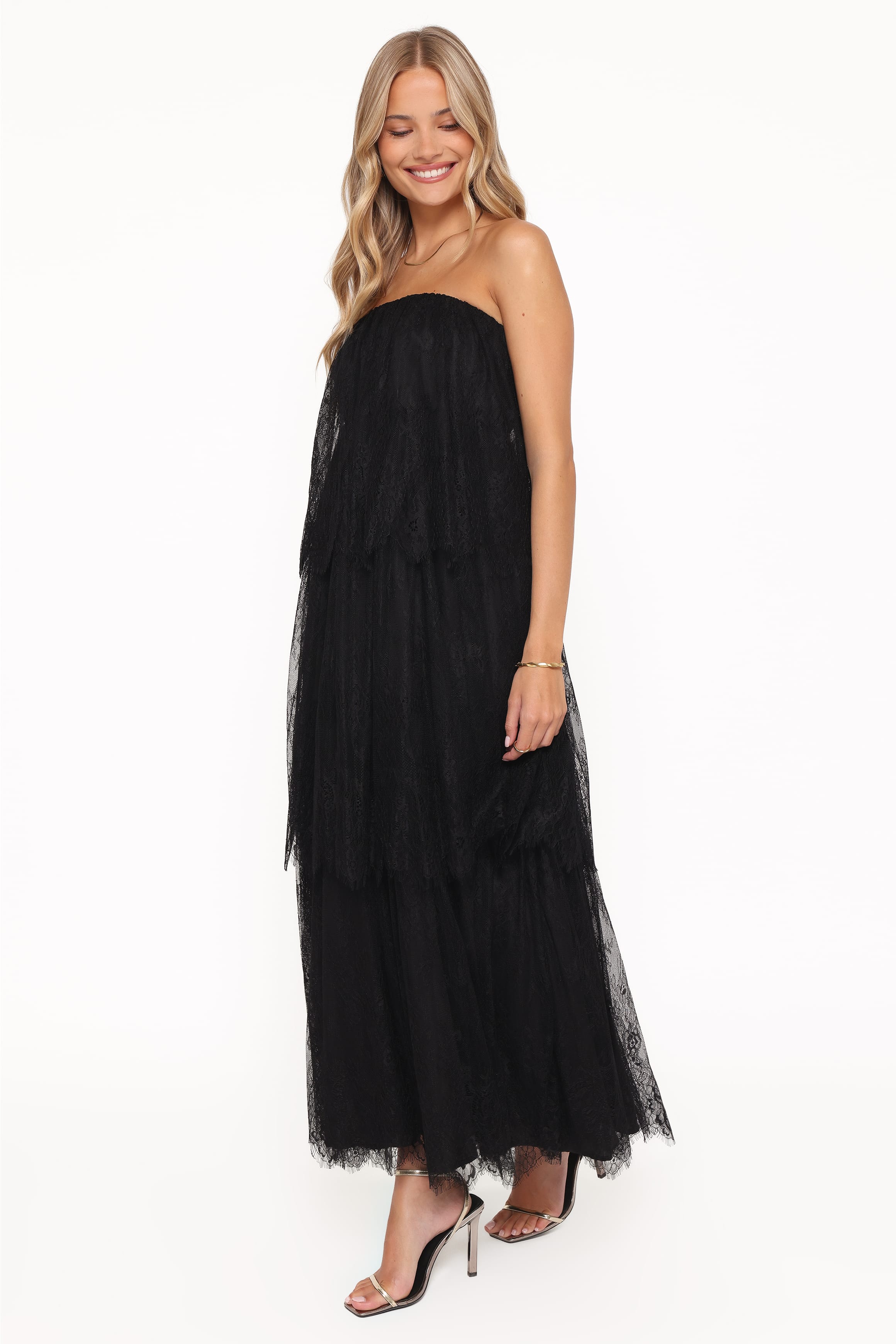 Bloom Strapless Maxi Dress - Black Lace | Petal & Pup USA Bloom Strapless Maxi Dress - Black Lace | Petal & Pup USA