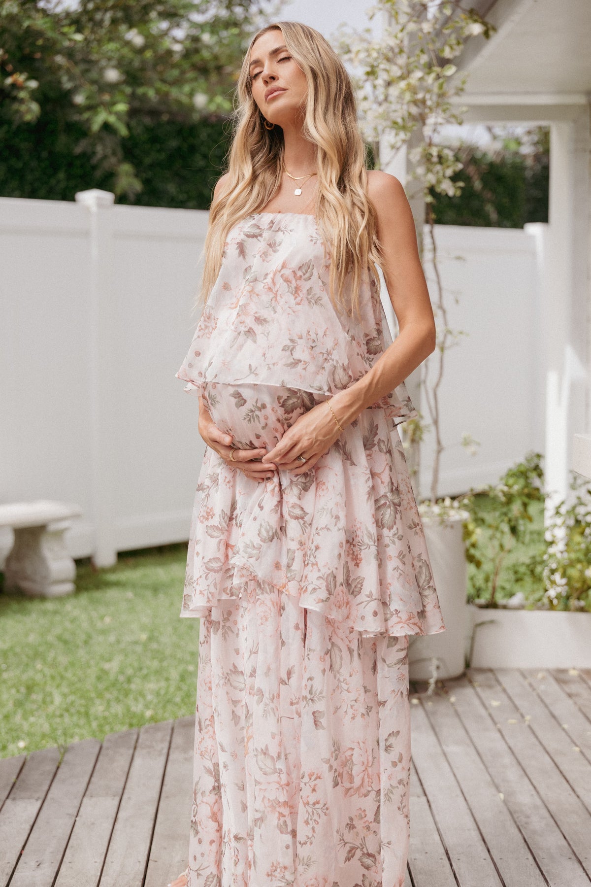 bloom strapless maxi dress Petal and Pup Women's Bloom Strapless Maxi Dress
