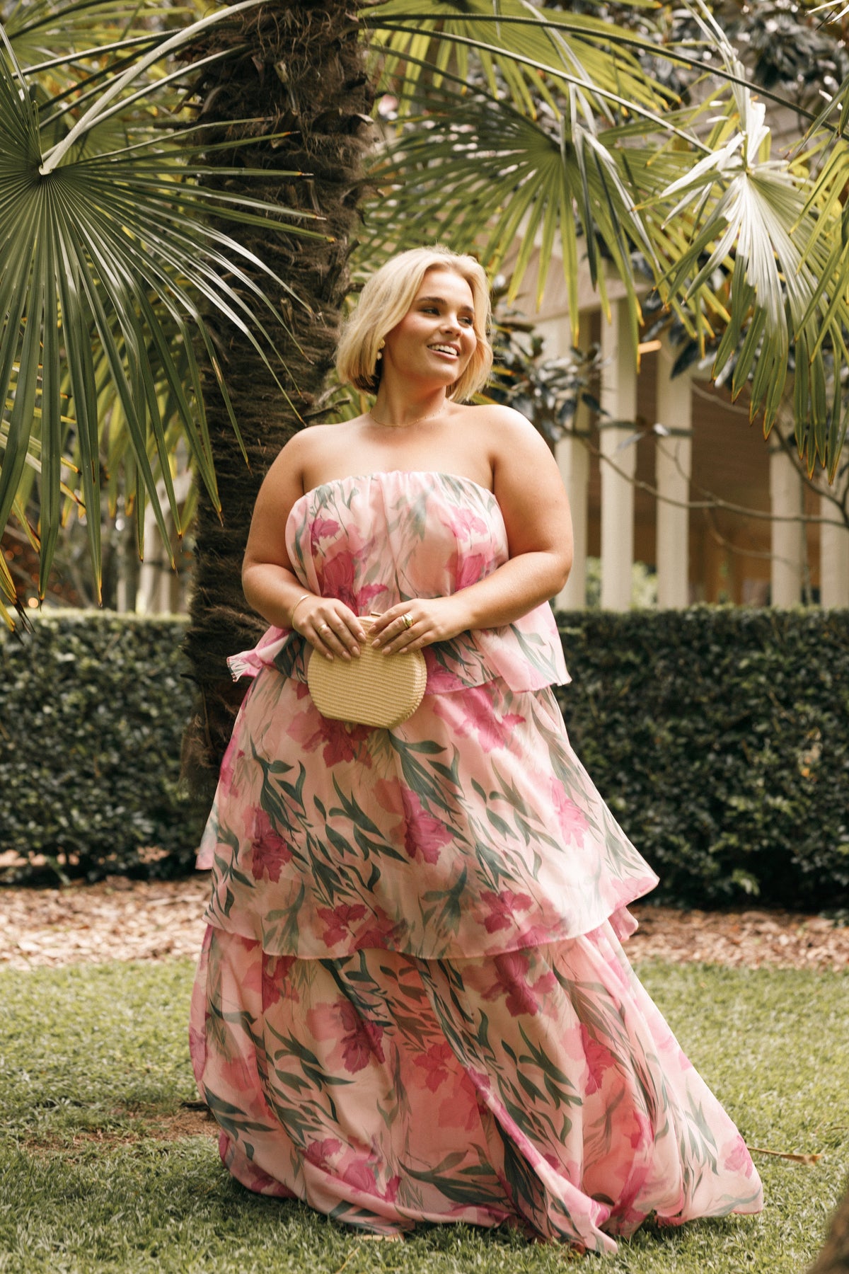 Bloom Strapless Maxi Dress - Pink Floral Bloom Strapless Maxi Dress - Pink Floral