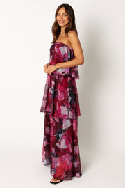 Petal and Pup USA DRESSES Bloom Strapless Maxi Dress - Purple Floral