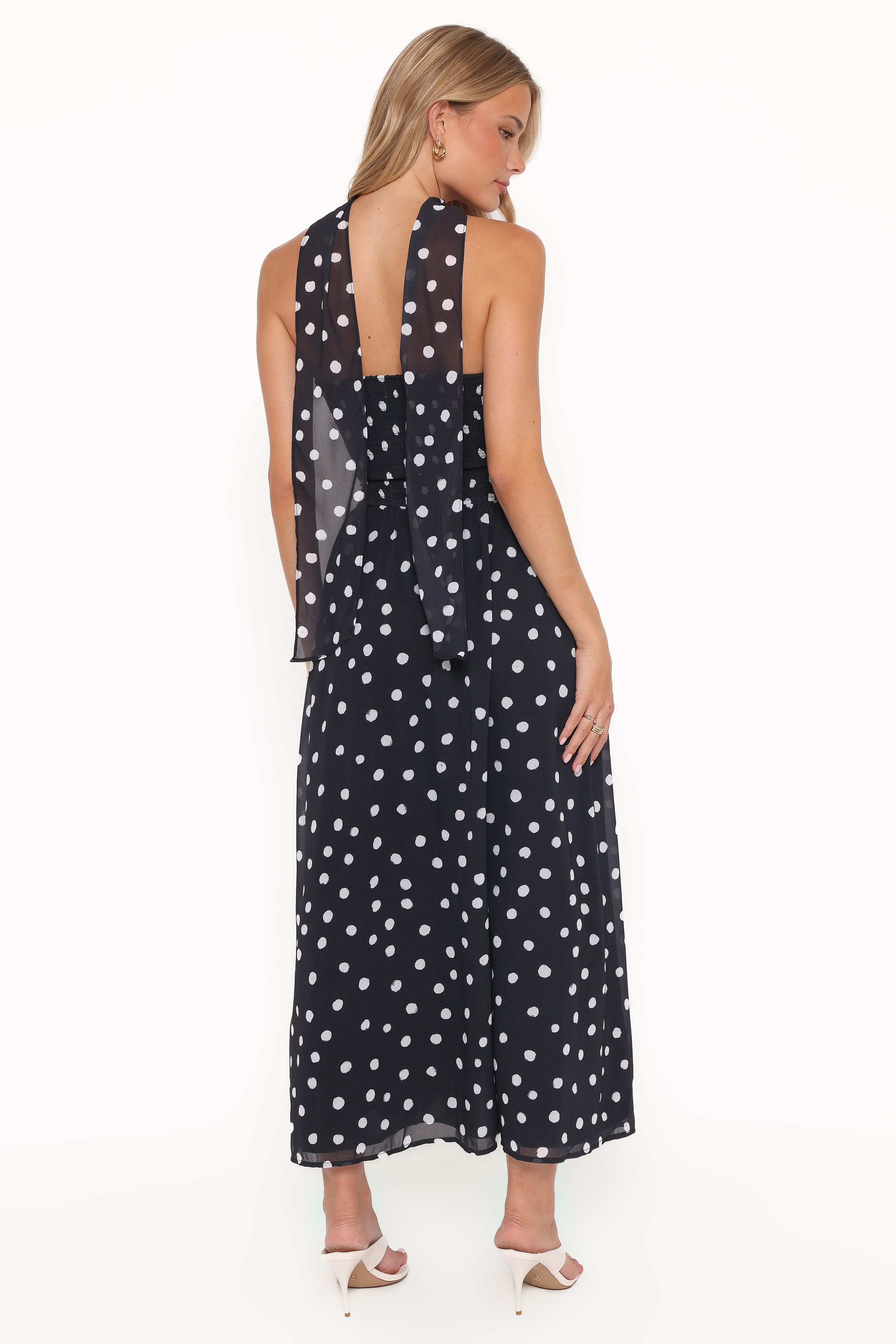 Petal and Pup USA DRESSES Boston Strapless Maxi Dress - Black Polka Dot