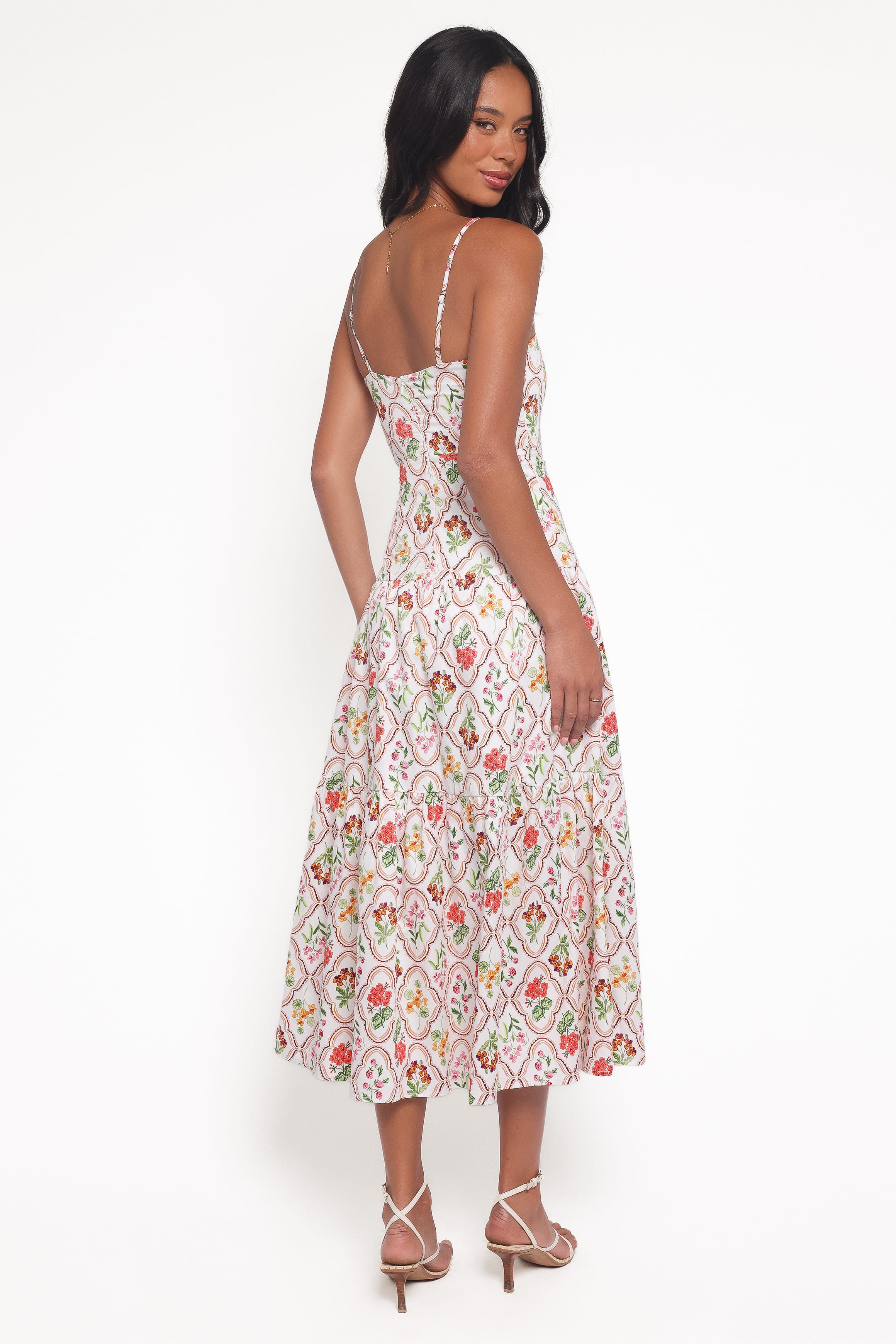 Petal and Pup USA DRESSES Botanique Midi Dress - Coral Wildflower