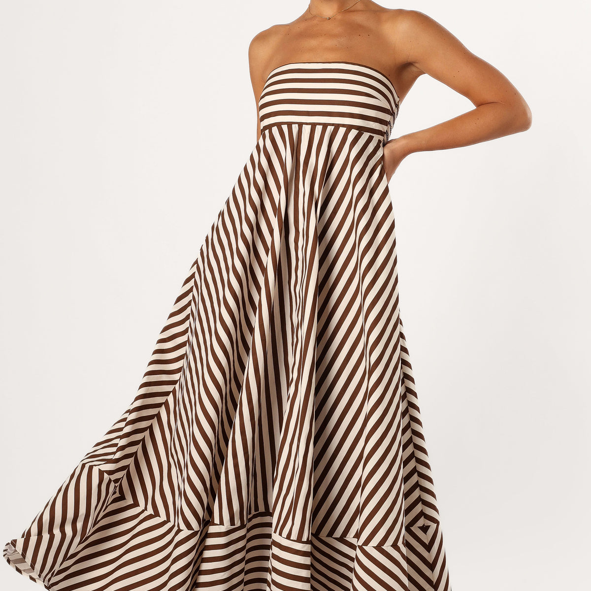 Petal and Pup Women's Bowie Strapless Maxi Dress - Chocolate Petal and Pup Women's Bowie Strapless Maxi Dress - Chocolate