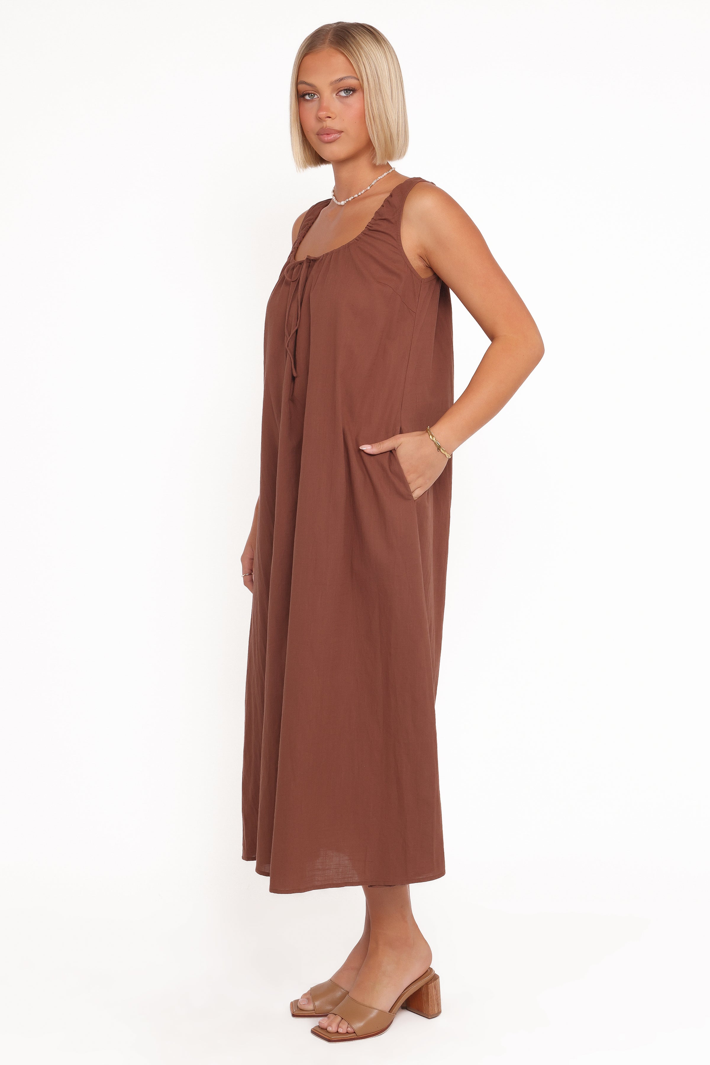 Petal and Pup USA DRESSES Bowman Maxi Dress - Chocolate Brown