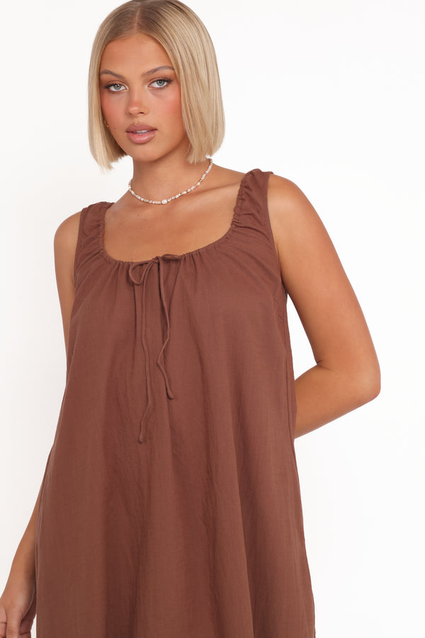 Petal and Pup USA DRESSES Bowman Maxi Dress - Chocolate Brown
