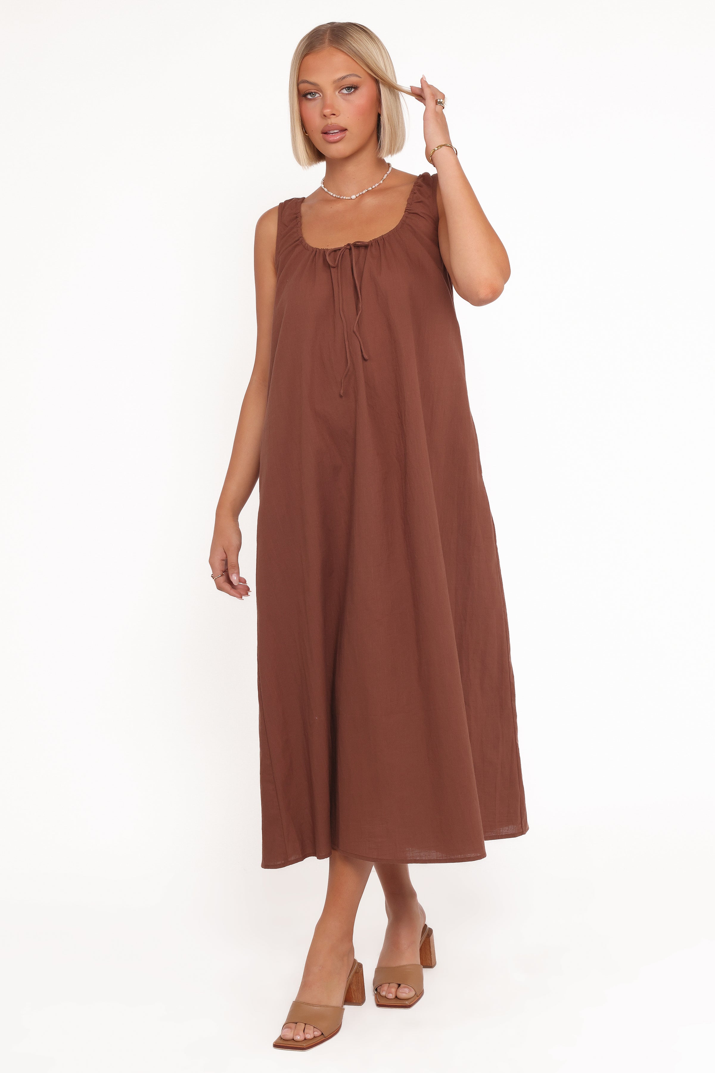 Petal and Pup USA DRESSES Bowman Maxi Dress - Chocolate Brown