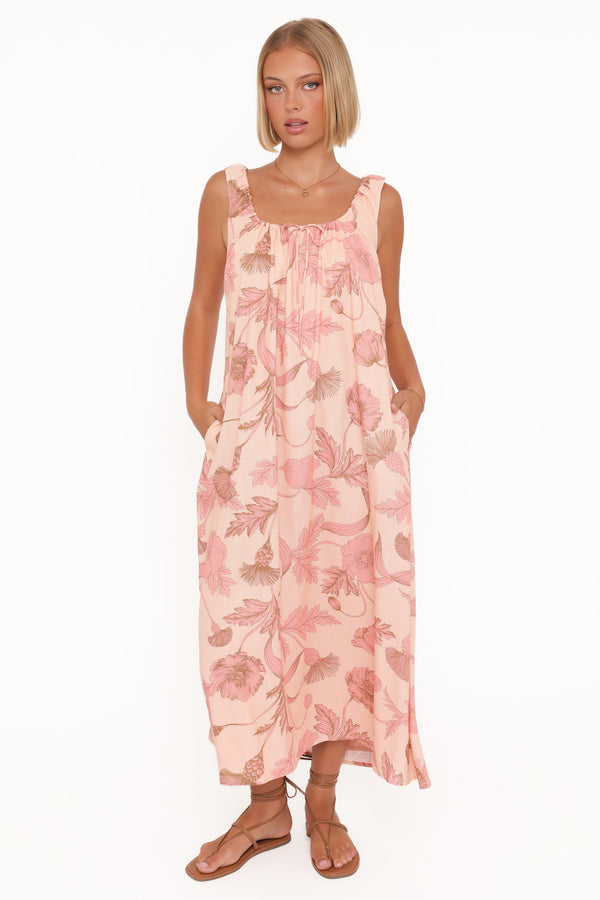Petal and Pup USA DRESSES Bowman Maxi Dress - Pink Floral
